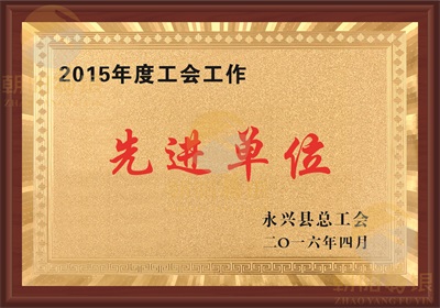 2015年度工会工作先进单位