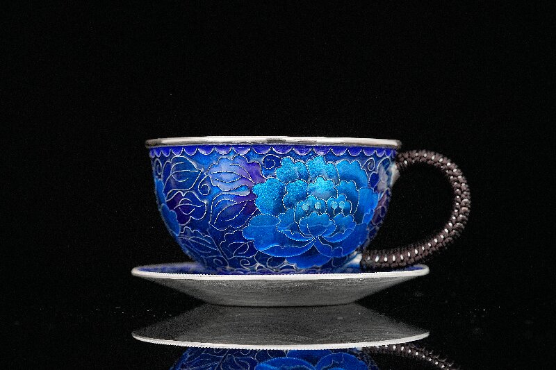 纯银景泰蓝咖啡杯