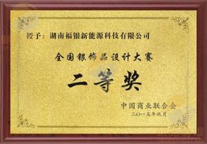 全国银制品设计大赛二等奖